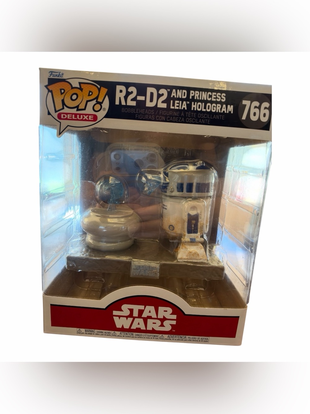 Funko Pop! Deluxe Star Wars R2-D2 & Princess Leia Hologram 766 - NIB